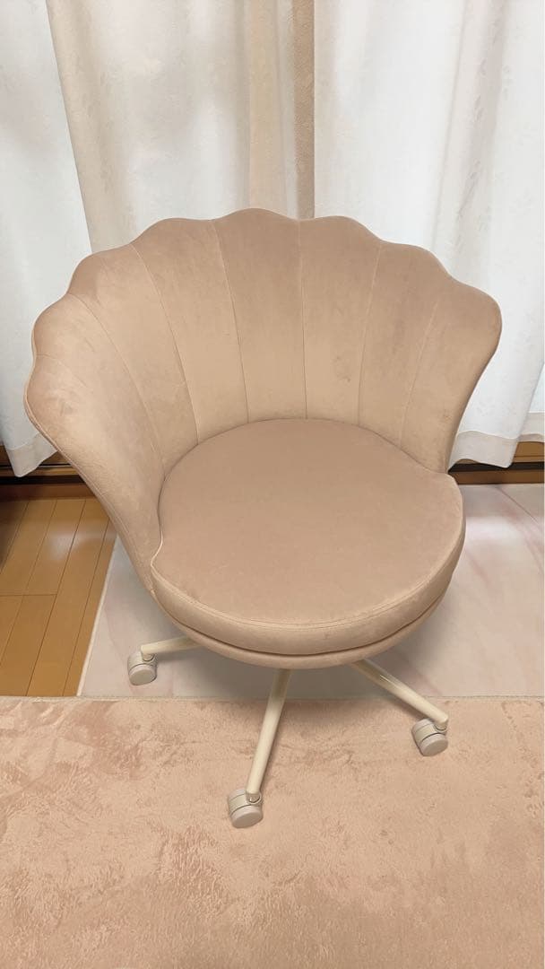 Francfrancシェル型デスクチェア ピンク