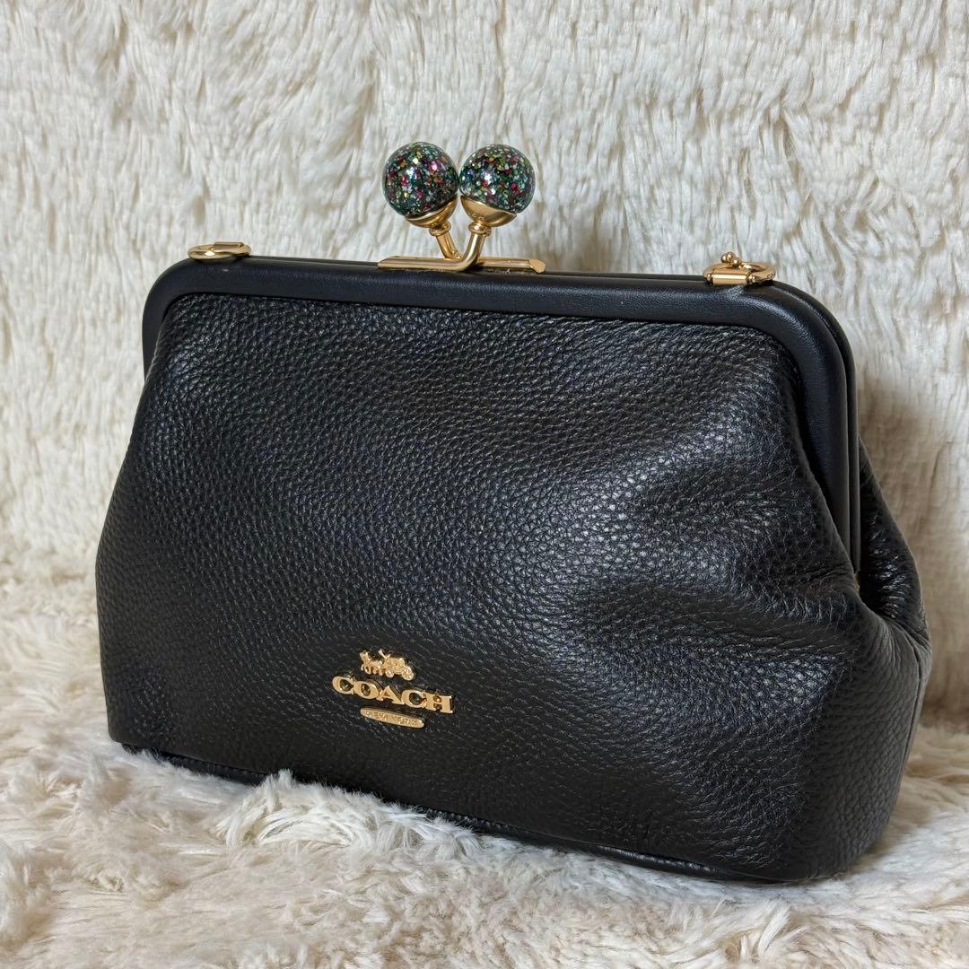 COACH コーチ キスロック がま口 チェーン ショルダーバッグ c1451