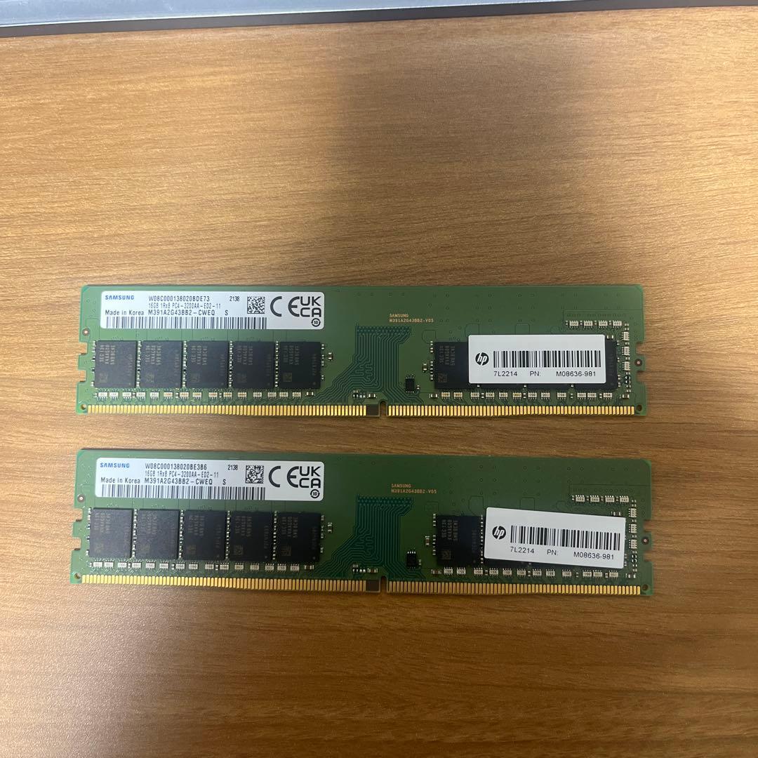 Samsung DDR4 3200 16GB RDIMM メモリ 2枚セット