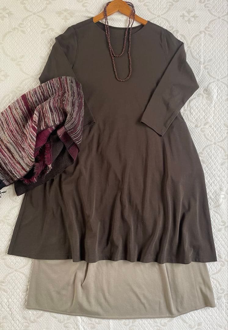 Jurgen Lehl ソフト天竺のチュニック　墨黒チャコール