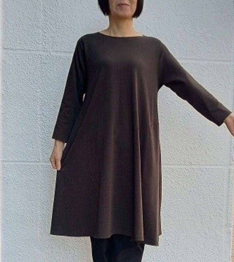 Jurgen Lehl ソフト天竺のチュニック　墨黒チャコール