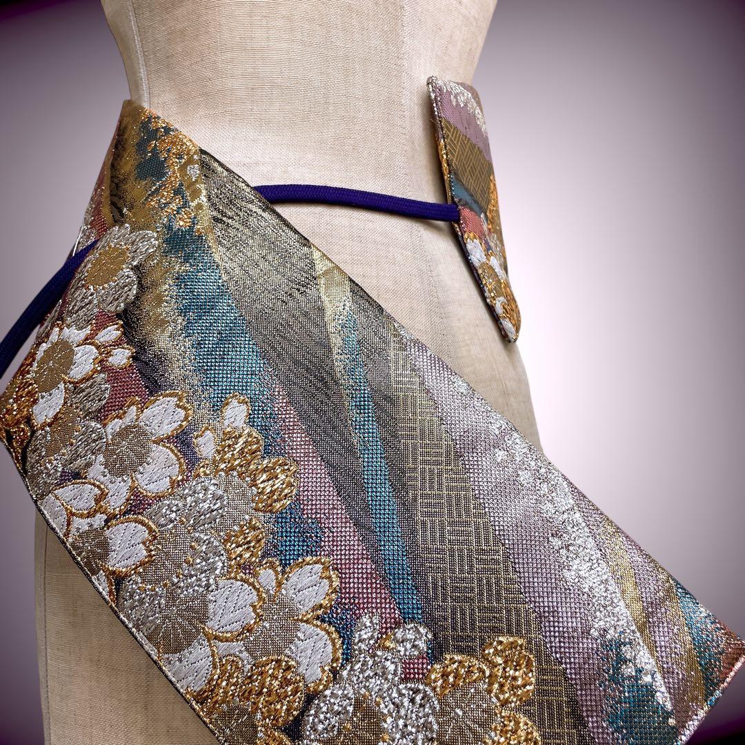 ラメ糸煌めく キラキラ サッシュベルト リボン W55〜75cm J70903