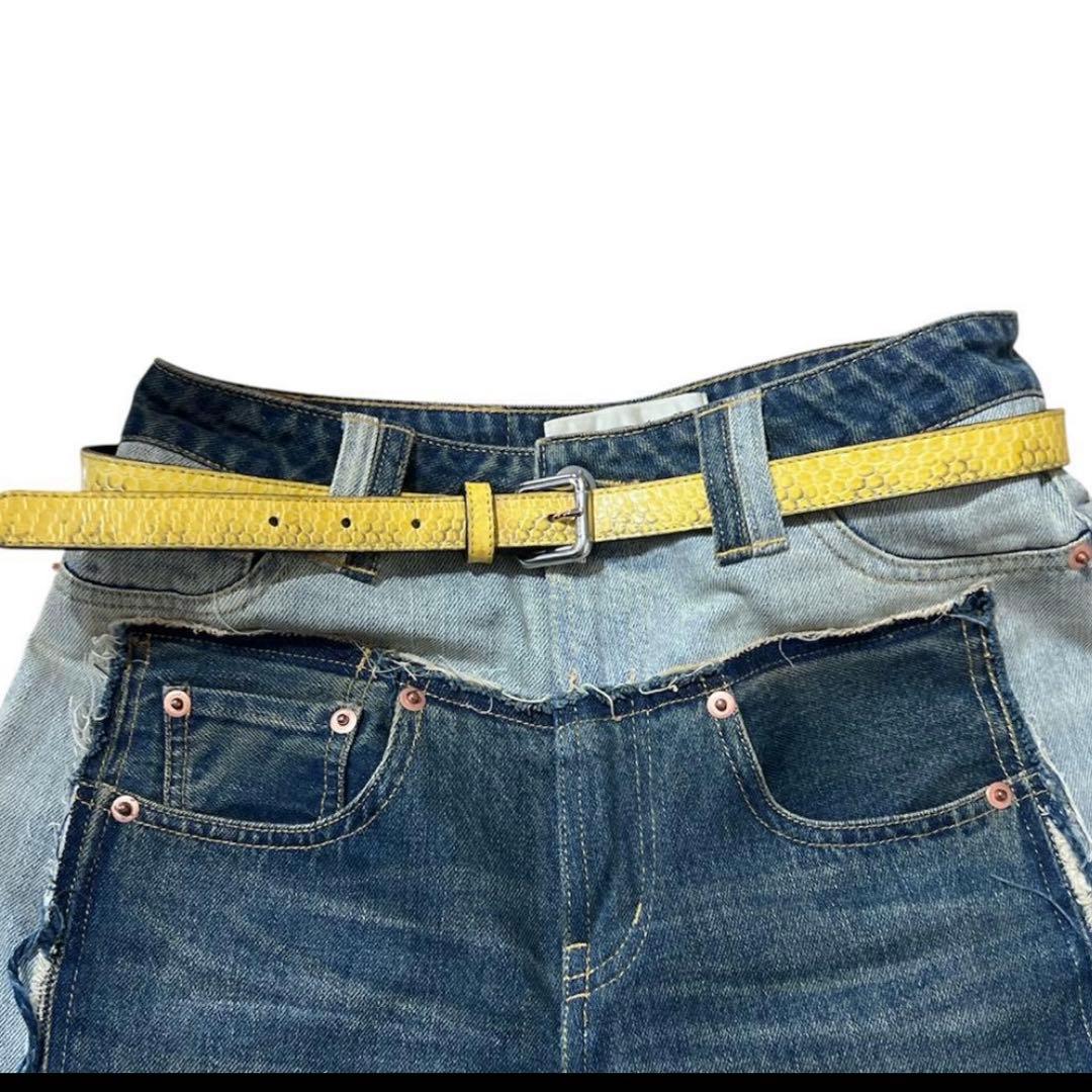 Dries Van Noten パイソン柄 ナローレザーベルト