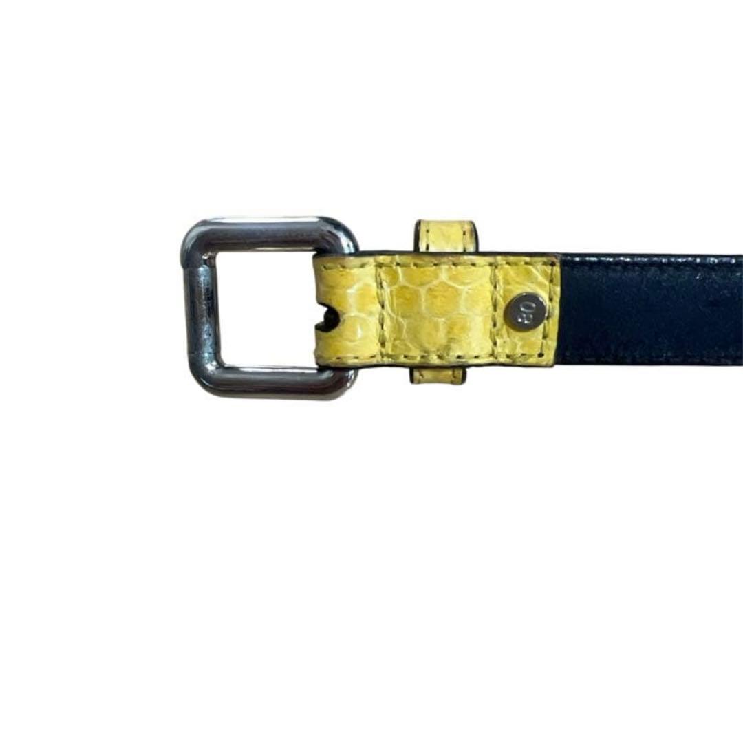 Dries Van Noten パイソン柄 ナローレザーベルト