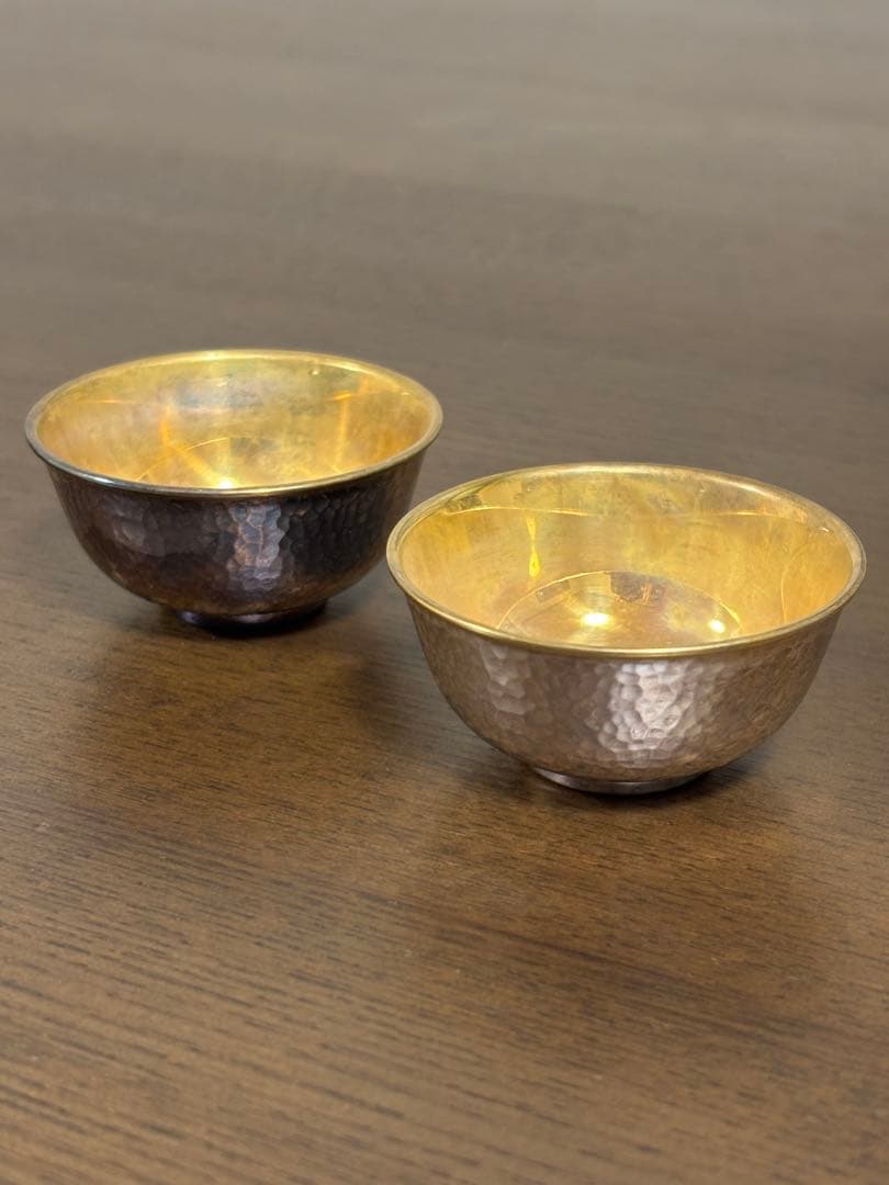 純銀　silver 刻印　酒器　盃　二客組