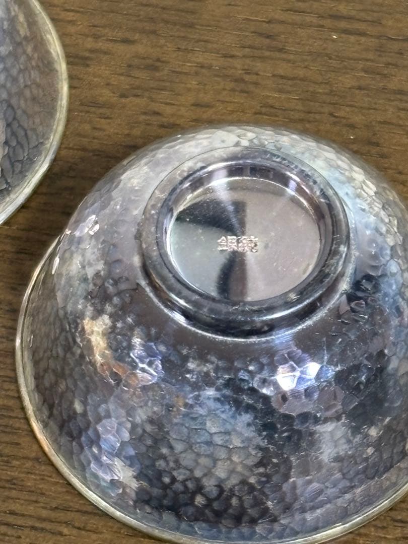 純銀　silver 刻印　酒器　盃　二客組