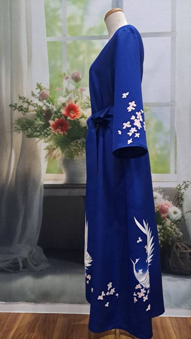 着物リメイク　ワンピース　ドレス　正絹　訪問着　付け下げ　ハンドメイド