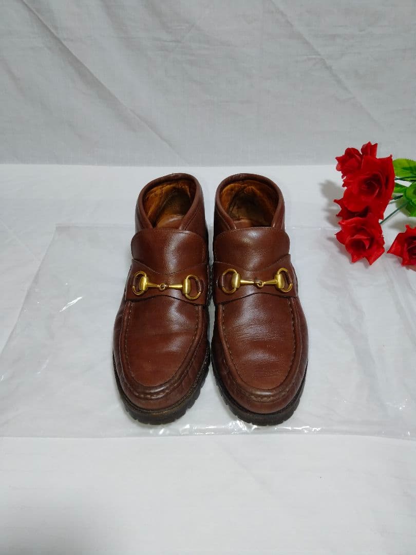 Haru グッチ GUCCI レザー ホースビット ショート 37C 靴
