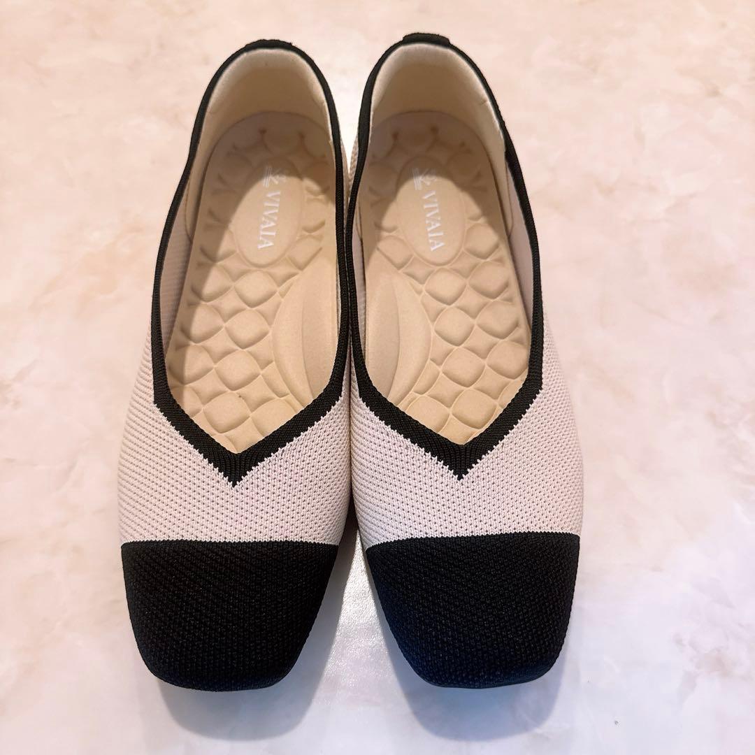 VIVAIA スクエアトゥ超軽量 フラットシューズ