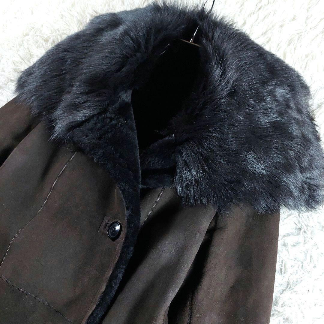 未使用級 MERION メリオントウキョウ ラムスキン ロング ムートン コート