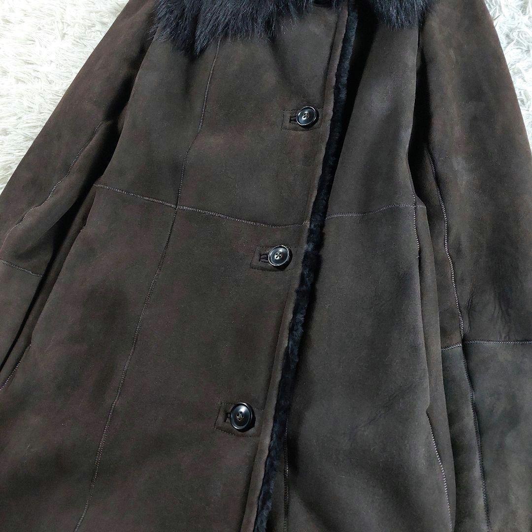 未使用級 MERION メリオントウキョウ ラムスキン ロング ムートン コート