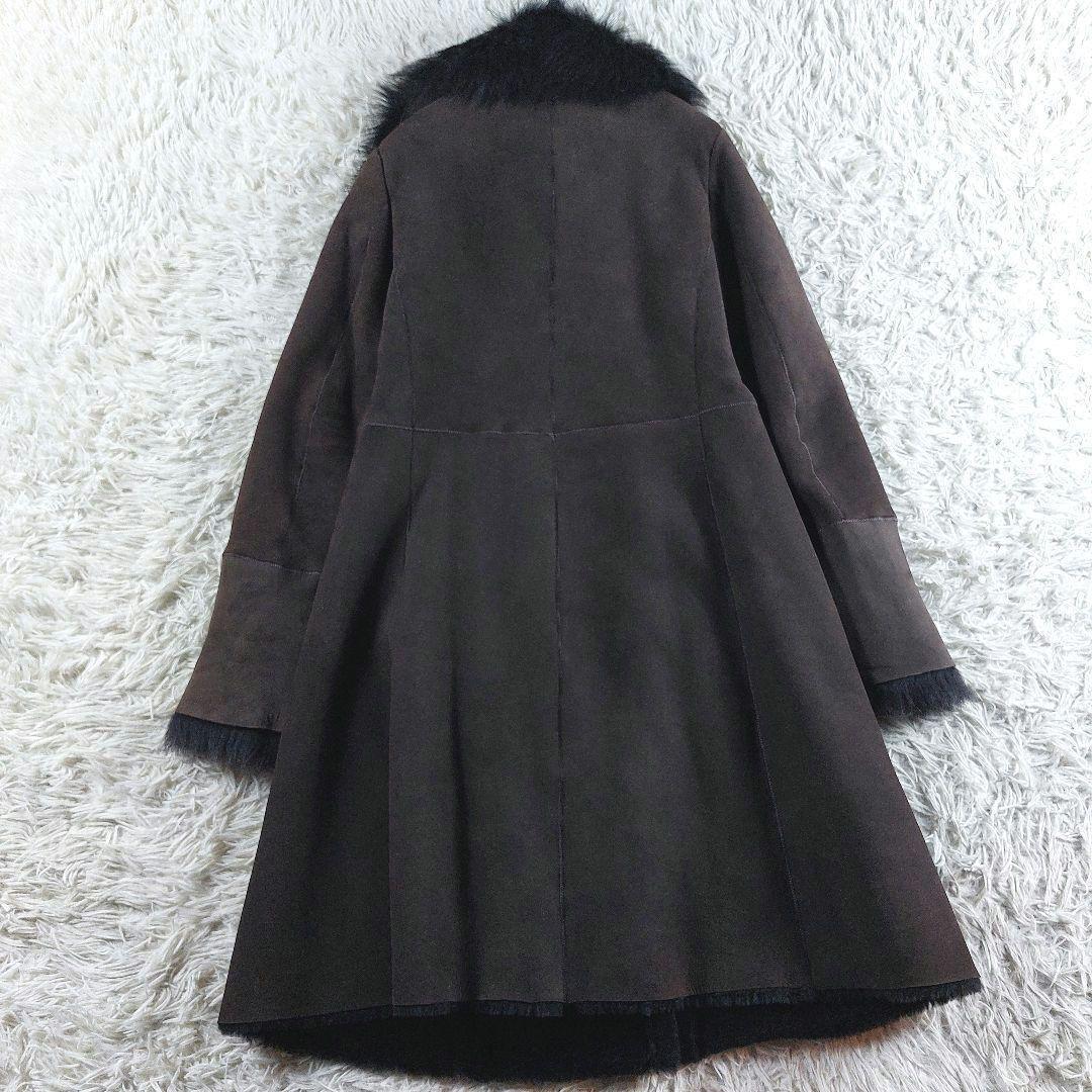 未使用級 MERION メリオントウキョウ ラムスキン ロング ムートン コート