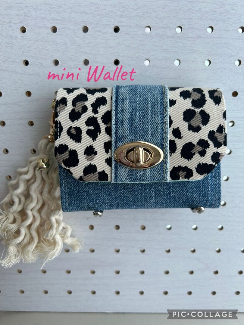 ☆*✩(⋆ᴗ ᴗ ⋆)✩*☆様♡ デニムリメイク♡長財布 ヒョウ柄 タッセル