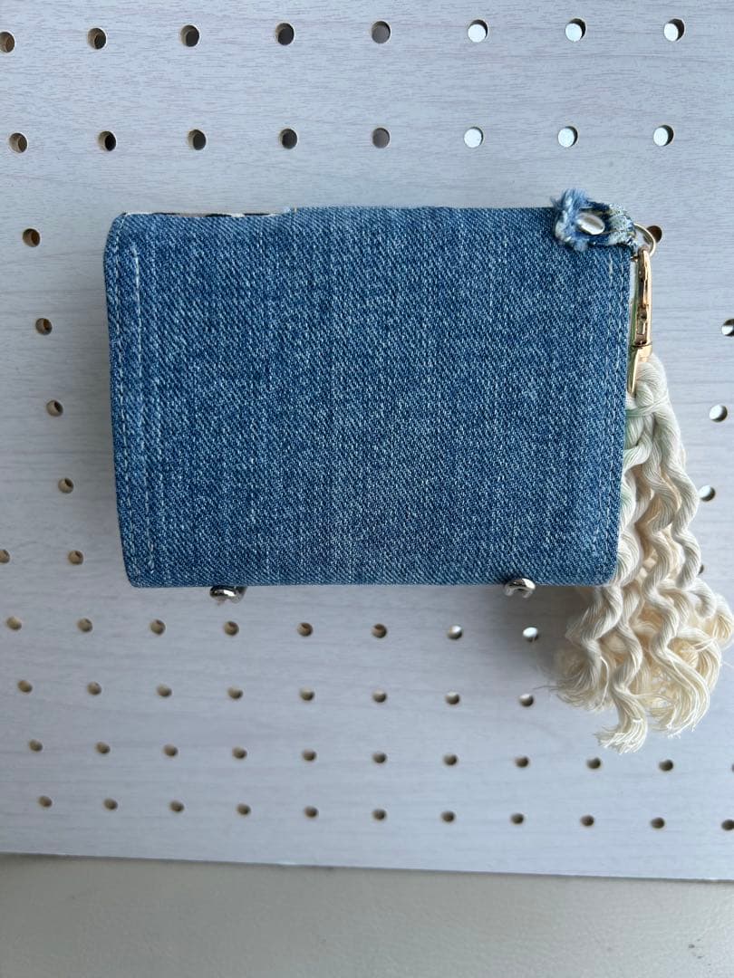 ☆*✩(⋆ᴗ ᴗ ⋆)✩*☆様♡ デニムリメイク♡長財布 ヒョウ柄 タッセル
