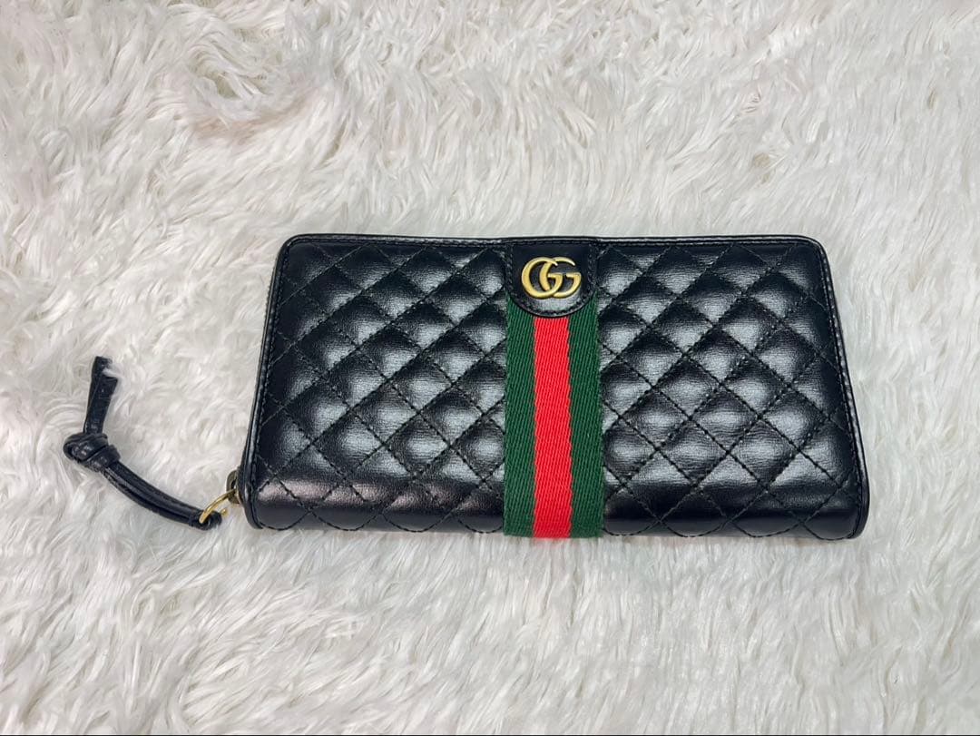 【未使用品】 超美品 グッチ GUCCI オフィディア GG長財布 レザー 黒