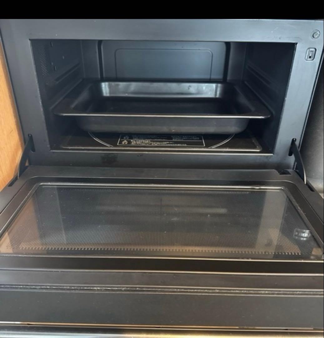 オーブンレンジ 黒 トレイ付きBALMUDA