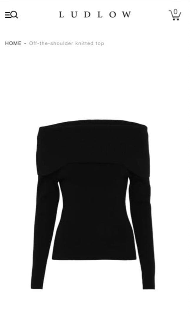 ラドロー　オフショルダー ニットトップス ブラック