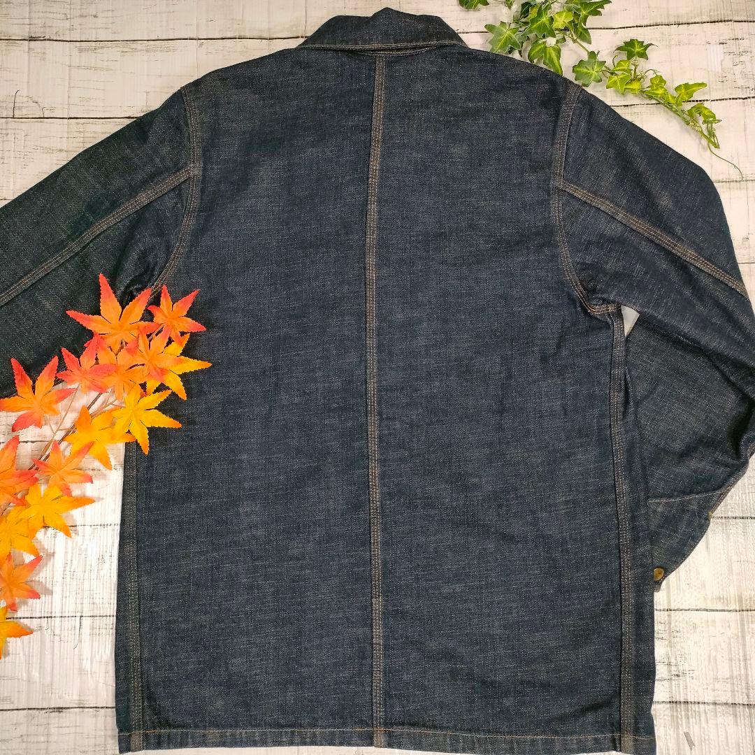 【美品】Carhartt◆デニムカバーオール◆M/ダークインディゴ◆レザーパッチ