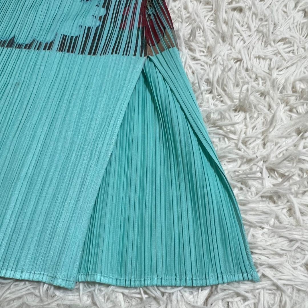 良品✨PLEATS PLEASE 転写 フラワー プリント チュニック 4