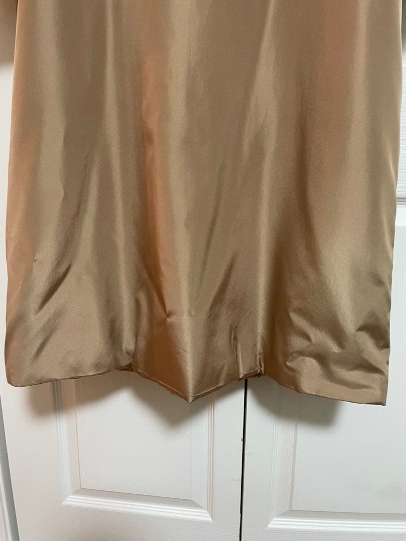 バルマン BALMAIN シルク コート ロング ファー付き 9号