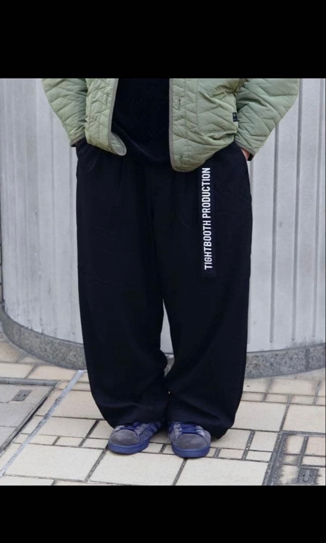 24AW TIGHTBOOTH BAGGY SLACKSタイトブース黒スラックス