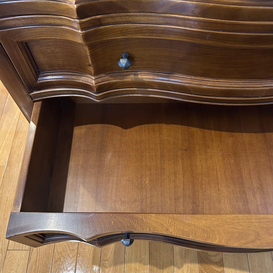 バロッサバレンティ ダークブラウン 木製 4段 引き出し タンス