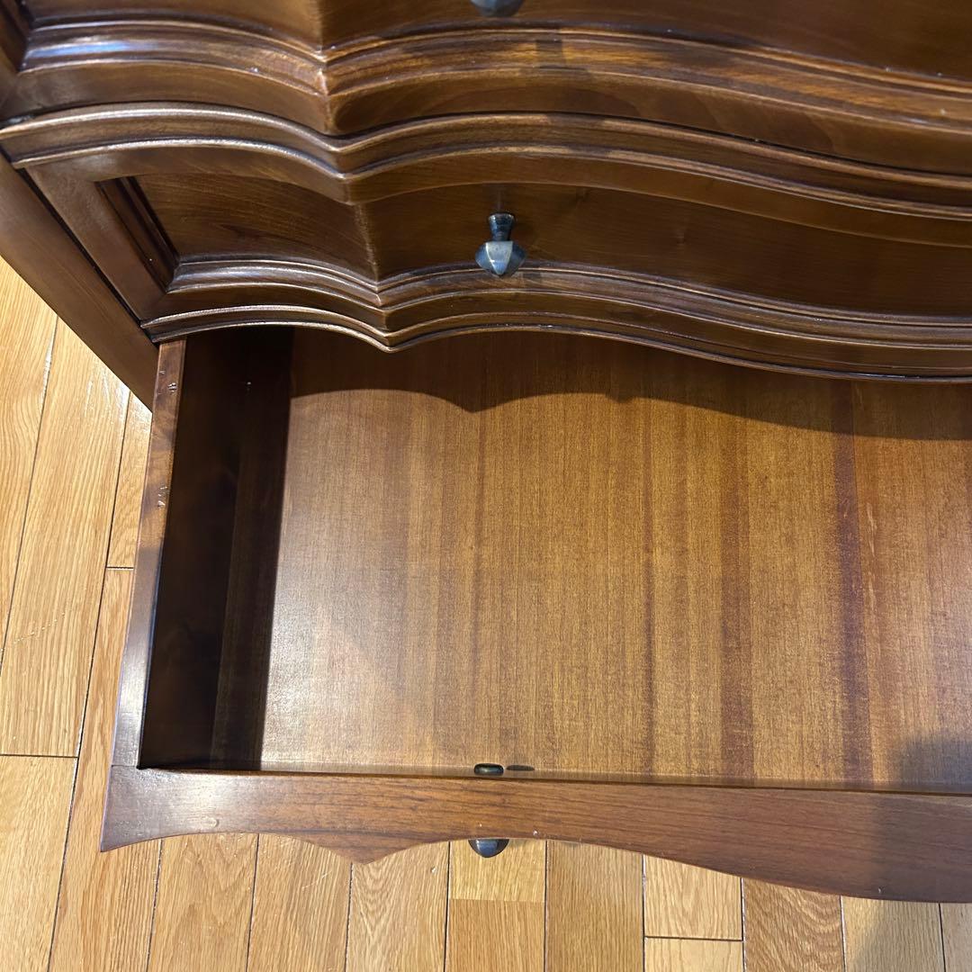 バロッサバレンティ ダークブラウン 木製 4段 引き出し タンス