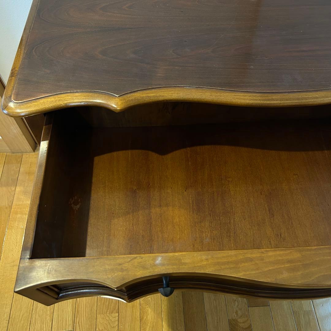 バロッサバレンティ ダークブラウン 木製 4段 引き出し タンス