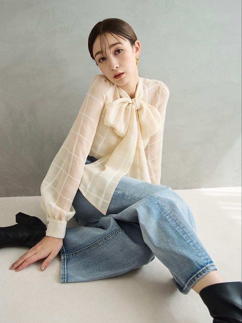 新品　新作　FRAY I.D フレイ アイディー　ビッグボウタイブラウス　長袖