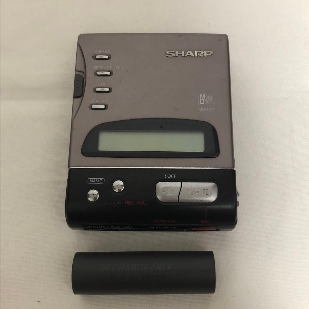 送料込★動作品★SHARP ポータブルMDレコーダー MD-M11 再生ok