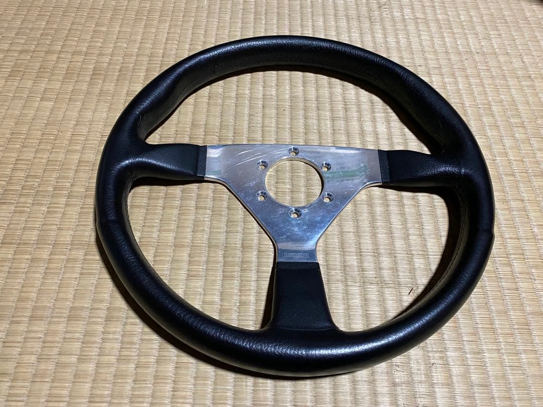 【希少】MOMO モモスポルト　レザー　ステアリング　350㎜ 当時物