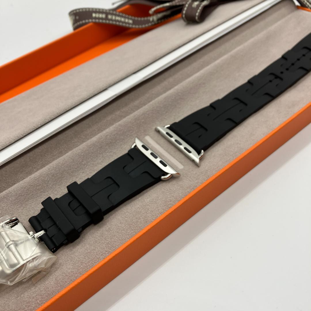 HERMES アップルウォッチバンド KILIM シングルツアー45 NOIR黒