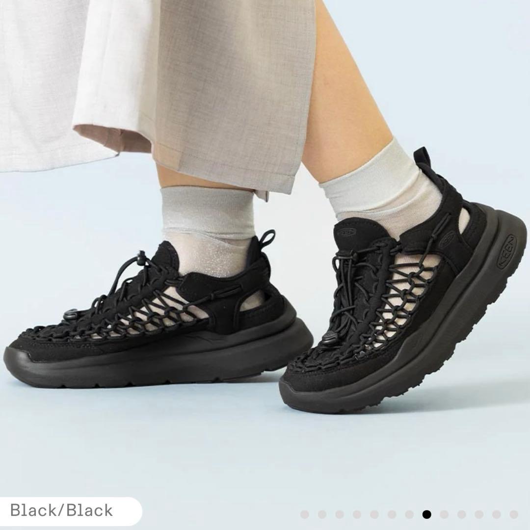 KEEN キーン ウィメンズ ユニーク ダブルケー23.5cmブラック×ブラック