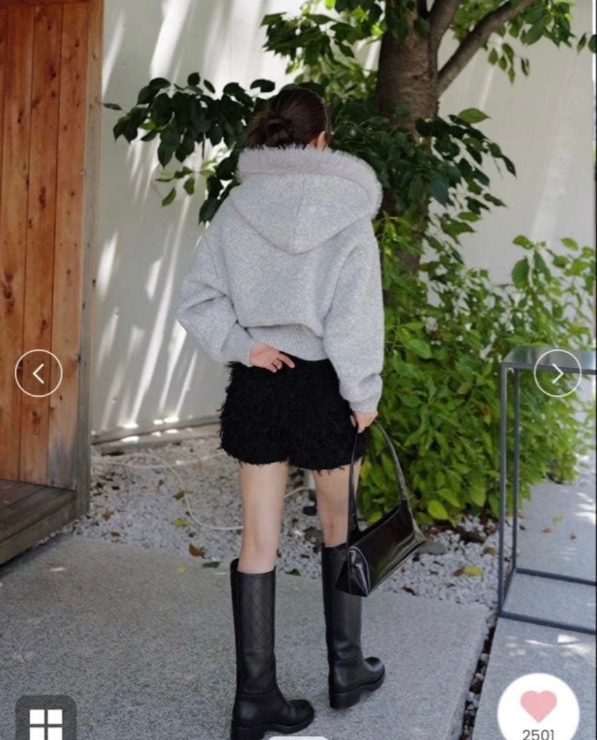 SNIDEL ファーニットフーディ USAGI ONLINE限定 GRY