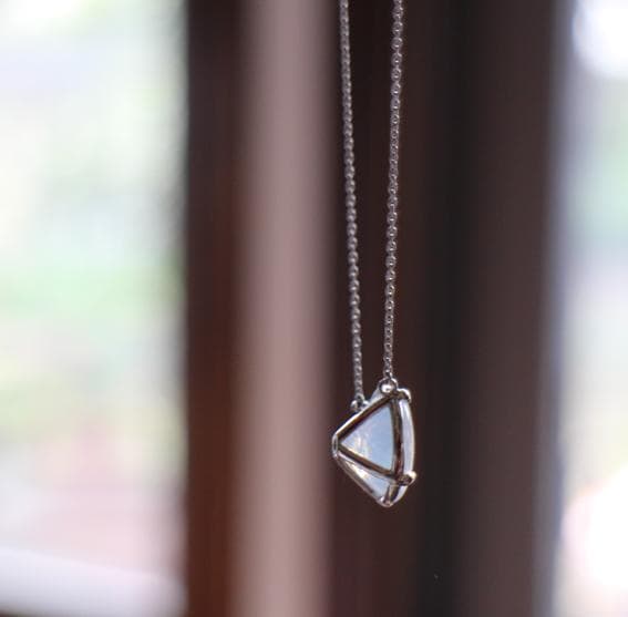 ★スタージュエリー★K18WGムーンストーンネックレス18金ホワイトゴールド