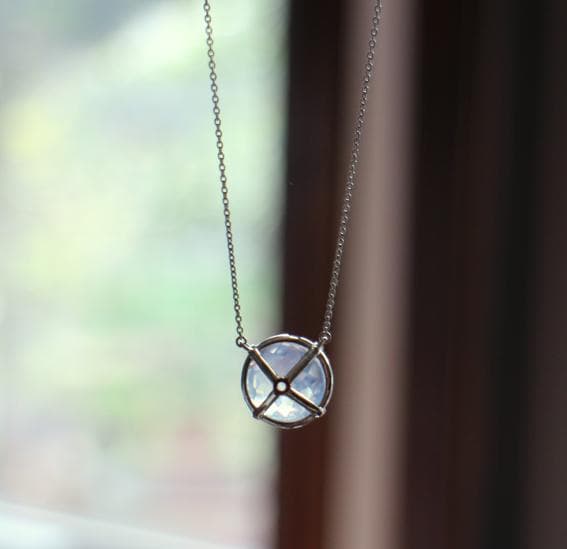 ★スタージュエリー★K18WGムーンストーンネックレス18金ホワイトゴールド