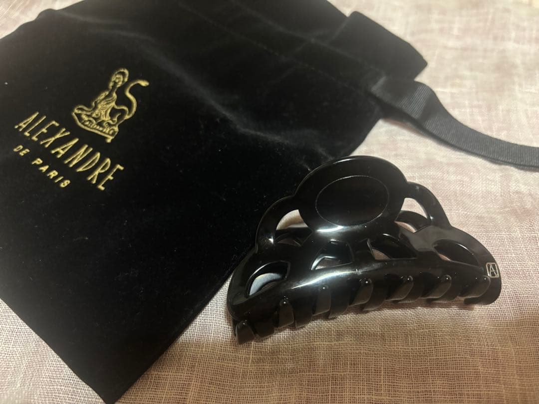 美品 Alexandre de Paris ブラックヘアクリップ