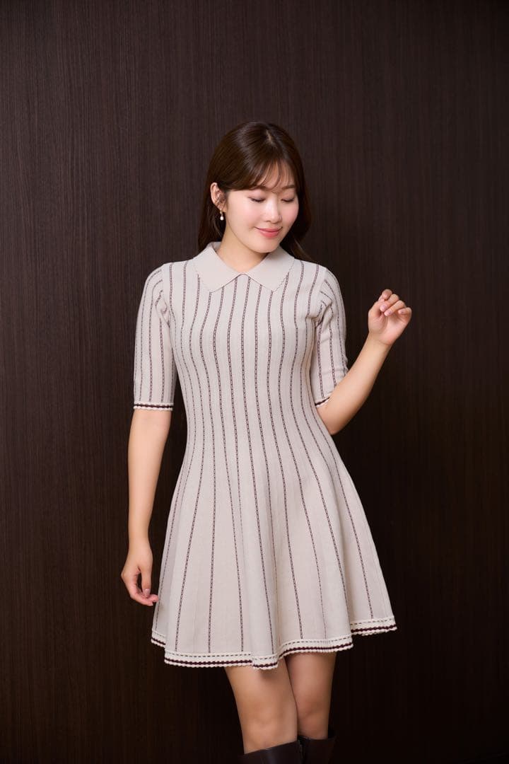 【新品】Herlipto Striped Jacquard Knit Dress