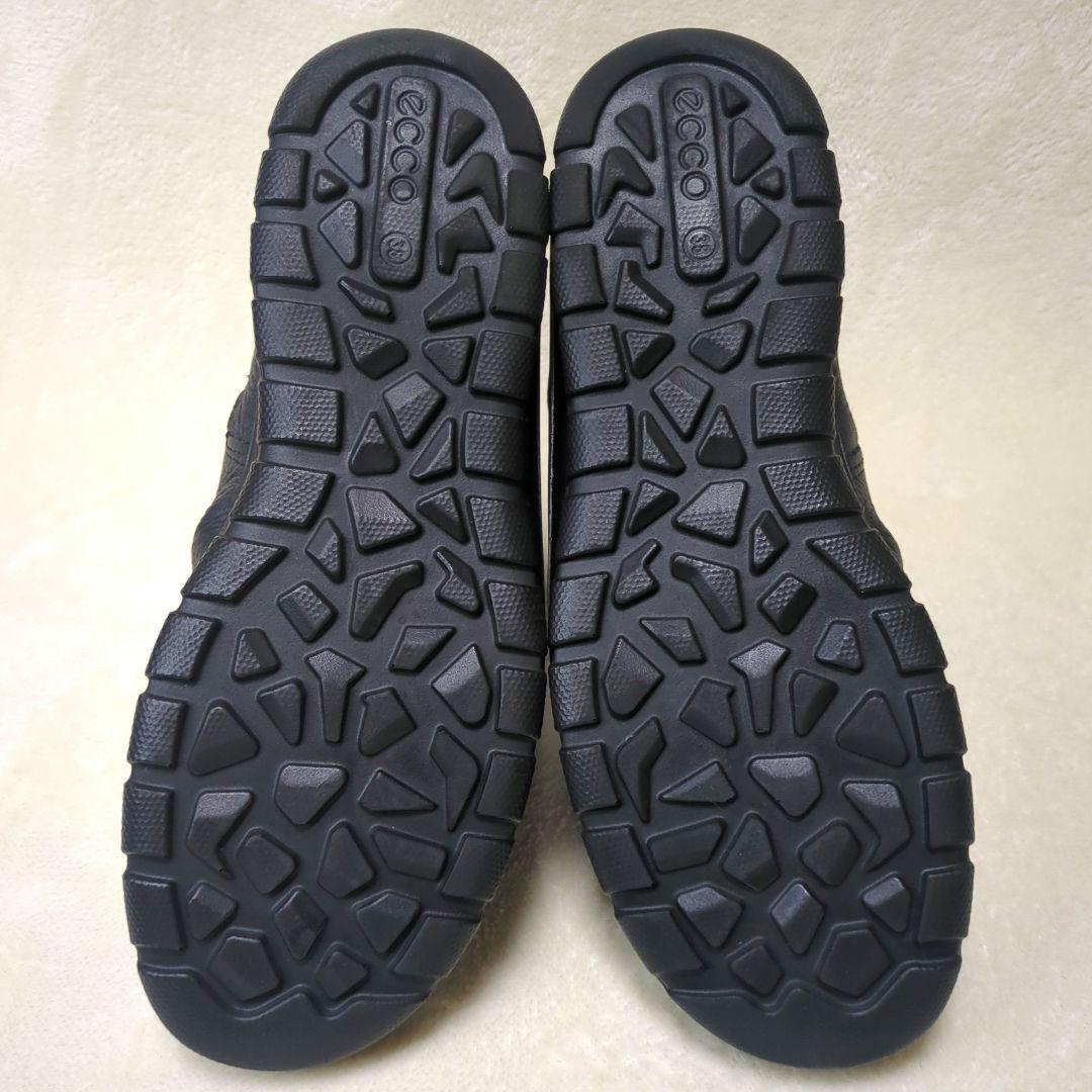 エコー【美品】BABETT BOOT　撥水　レザー　サイドジップ　フラットブーツ