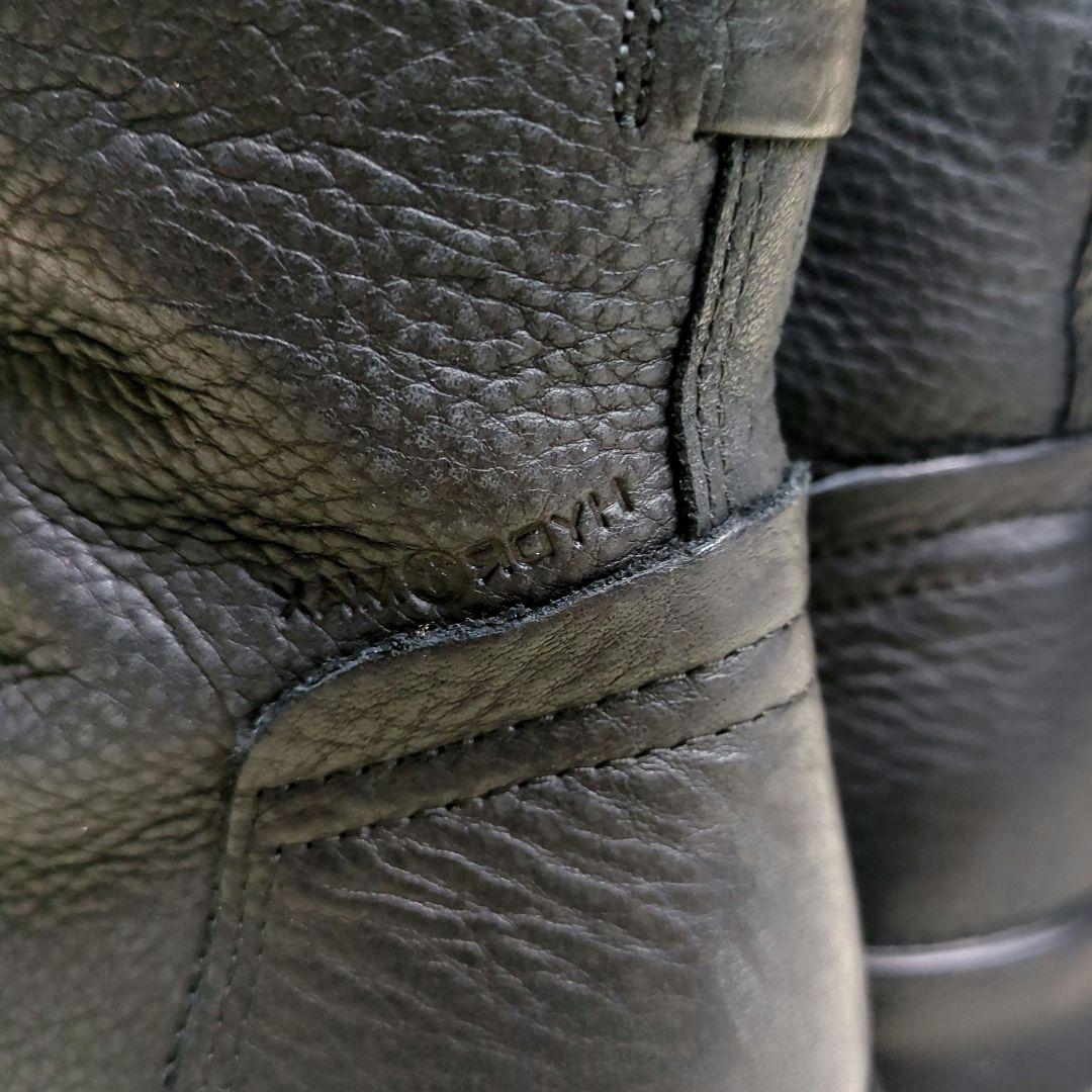 エコー【美品】BABETT BOOT　撥水　レザー　サイドジップ　フラットブーツ