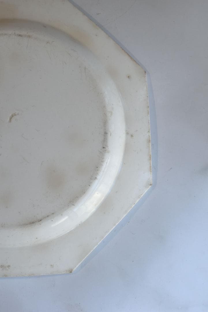 専用　初期モントロー　ファイアンスフィーヌ　襤褸の美しいオクトゴナル皿