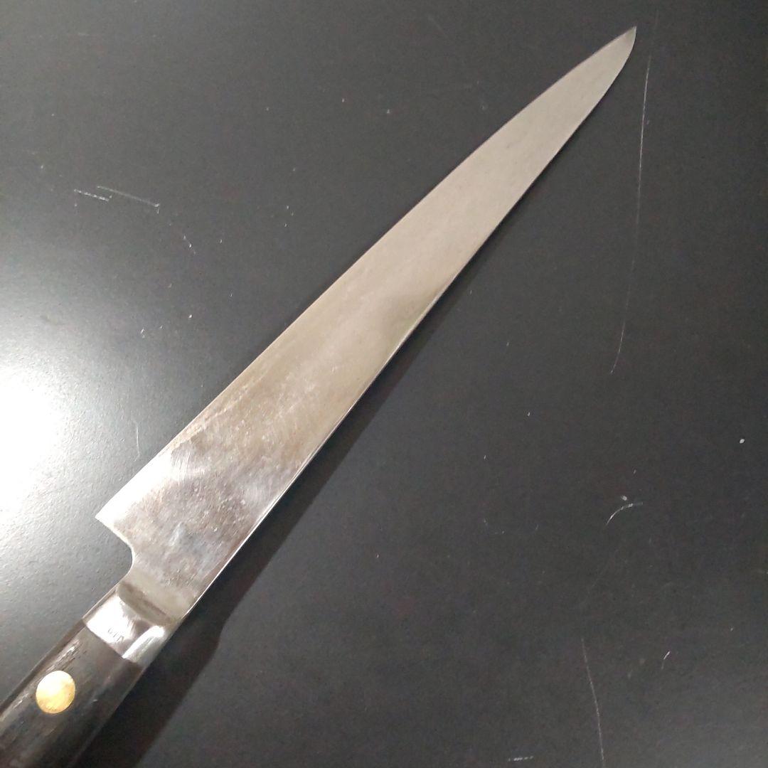 中古再生品ミソノスウェーデン鋼特製鍛造スライサー包丁230mm