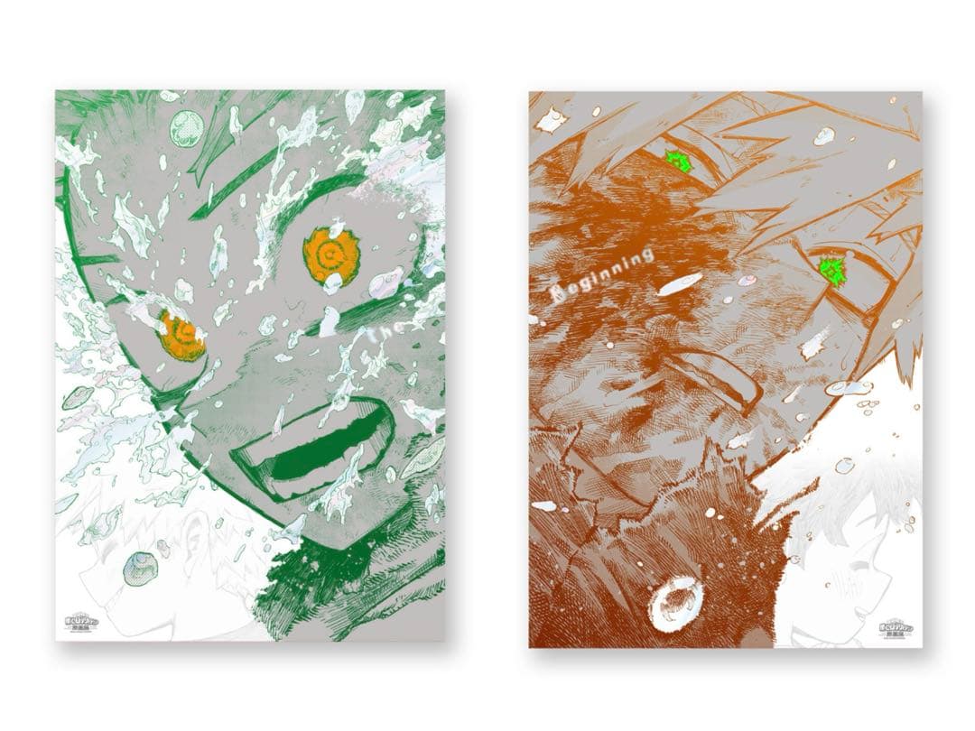 ヒロアカ 原画展 A2アートポスター 2枚セット 【The Beginning】