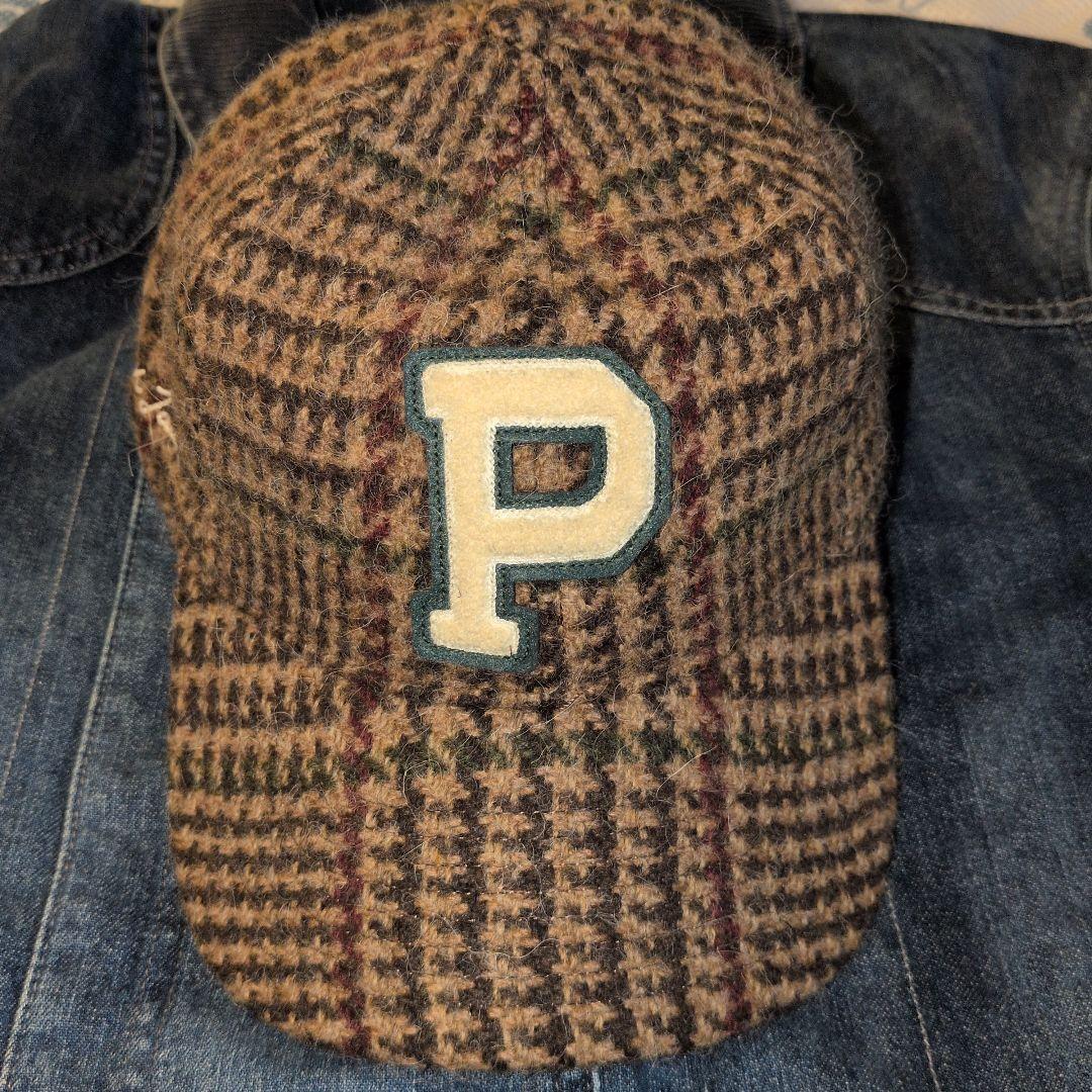 【美品】ラルフローレングレンチェックツイード ボールキャップ