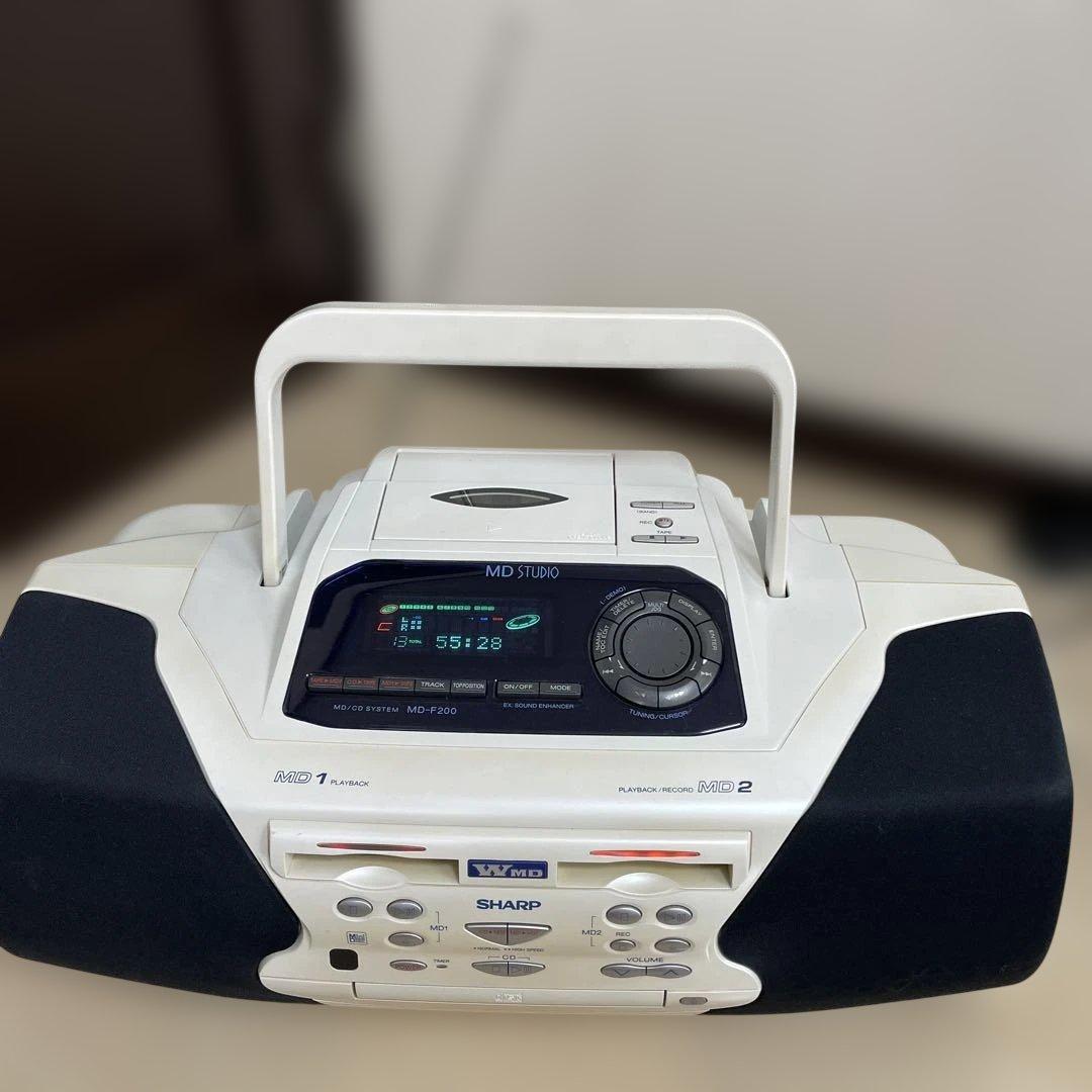 シャープ　MD-F200 MD CD カセットテープ　ダブルMD 再生確認済み