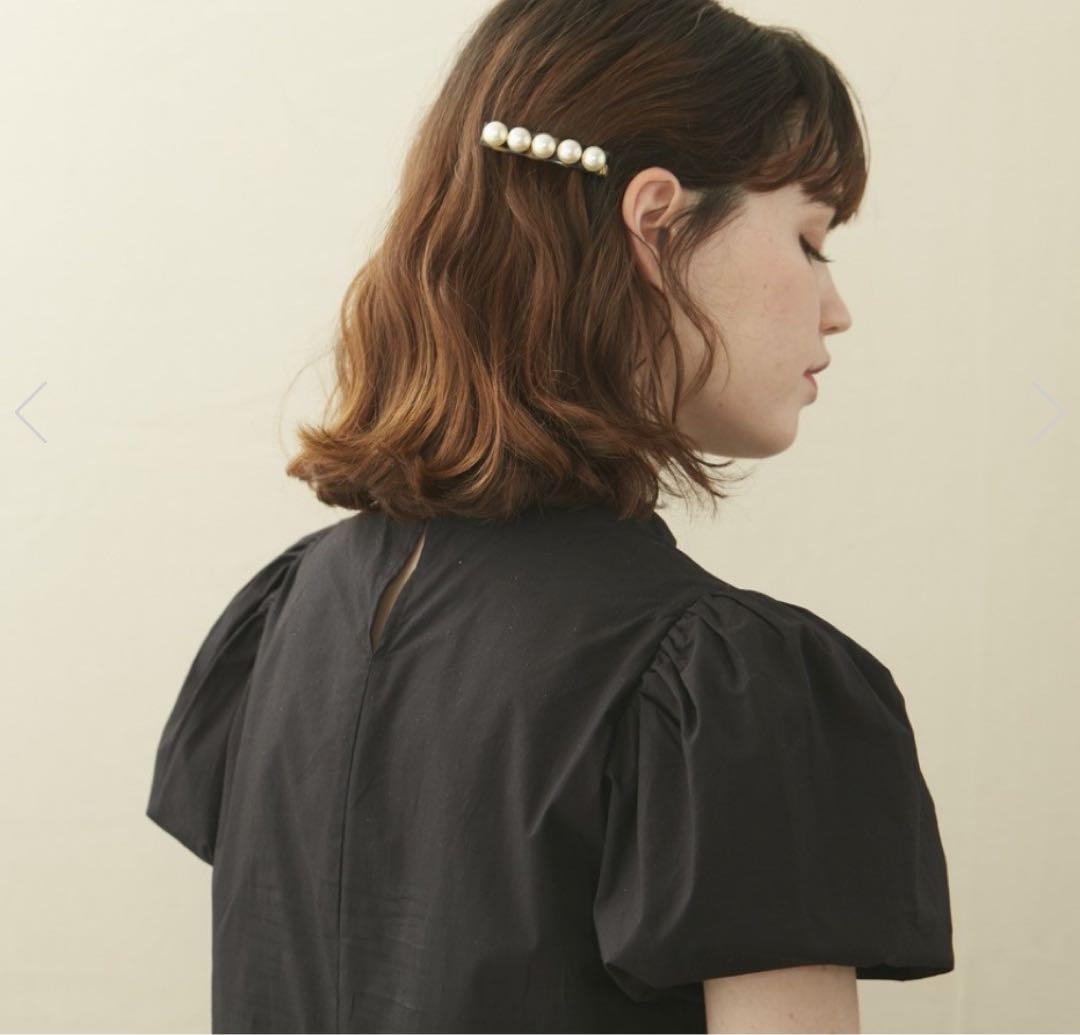 アレクサンドルドゥパリ　バレッタ　パール　6㎝　ベージュ　Sサイズ