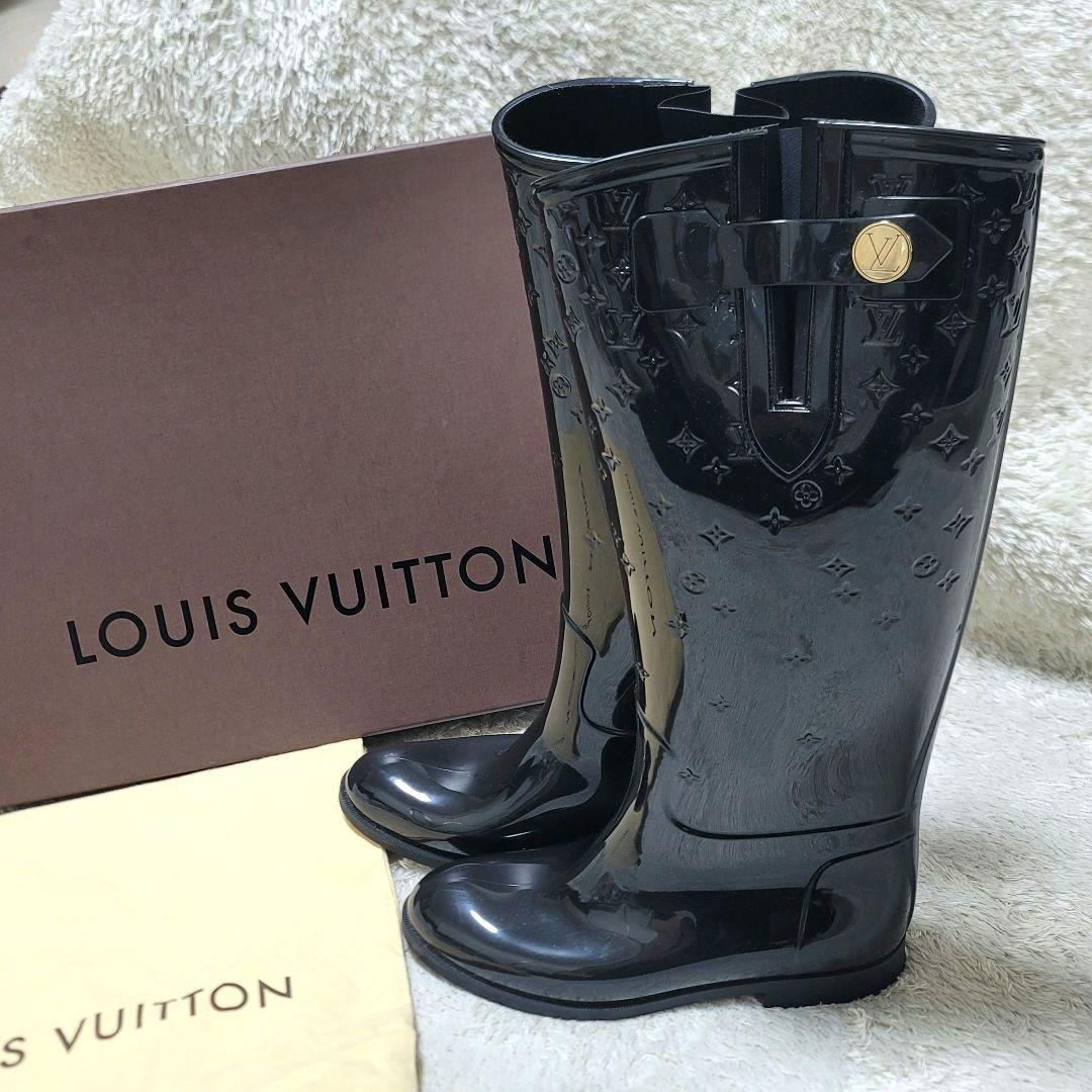 ルイヴィトン モノグラム レインブーツ ロング ラバー ドロップスライン