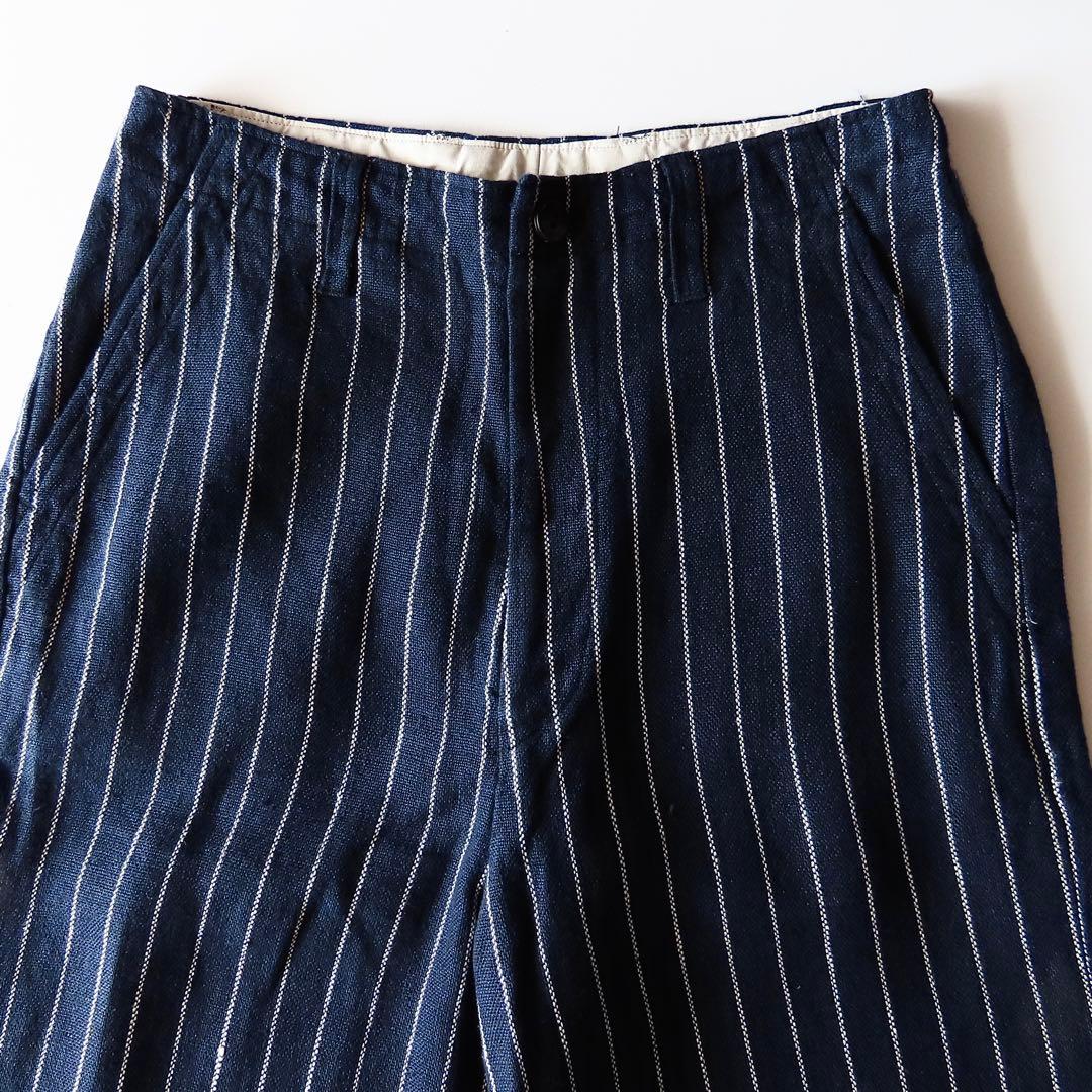 45R リネンピンストライプワイドパンツ 1 ストレートシルエット 45rpm