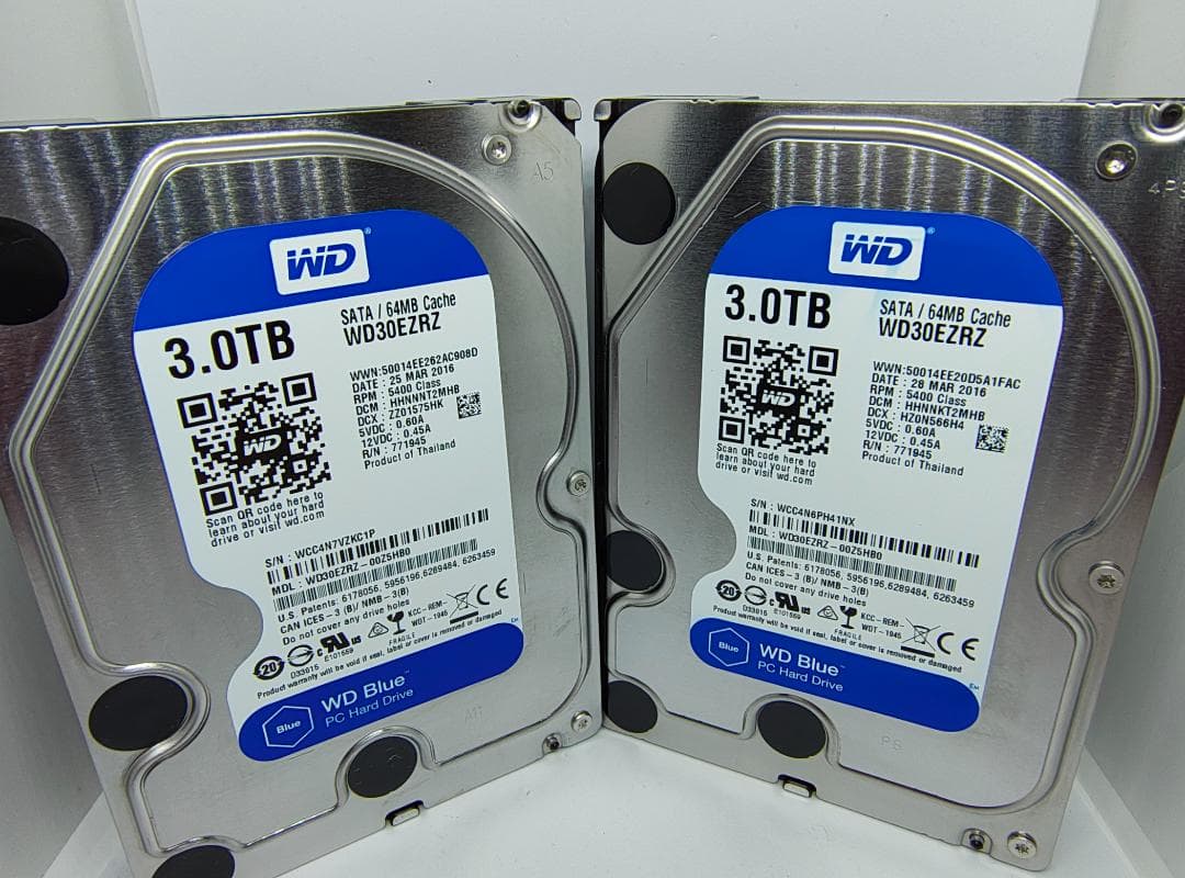 【3TB】× 2台組【計6TB】　内蔵型ハードディスクドライブ WD Blue