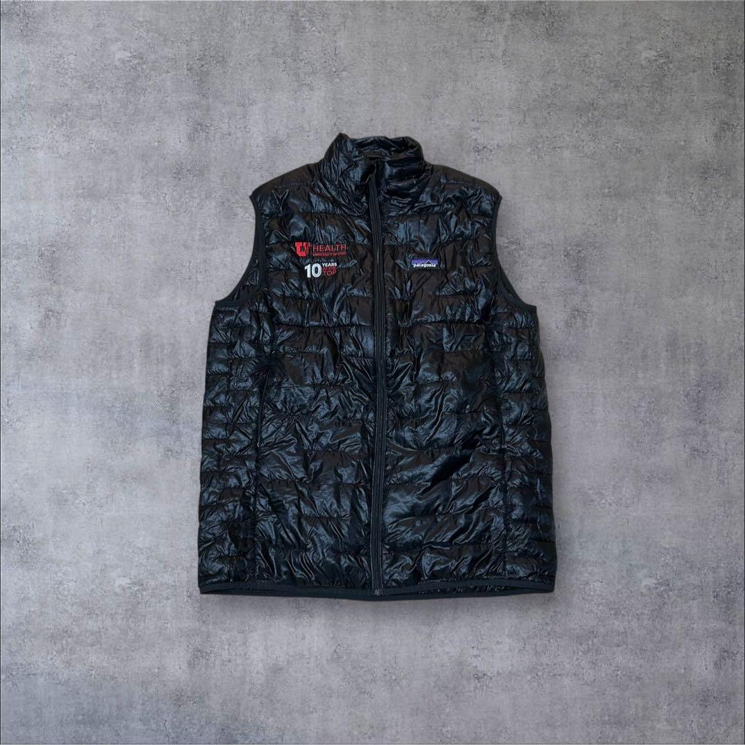 パタゴニア マイクロパフベスト メンズ L 黒 企業ロゴ ゴープコア アウトドア